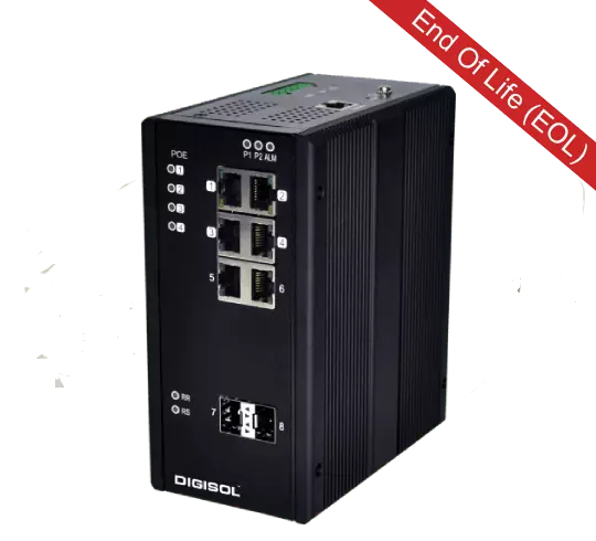 DG-IS4508HP – Digisol L2 Managed Din-Rail Industrial Ethernet Switch