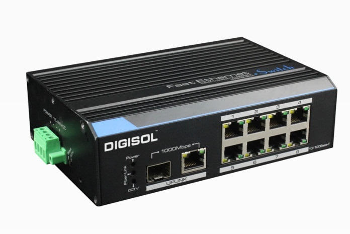 DG-IS1010F – DIGISOL 8 Port Fast Ethernet Unmanaged Industrial Switch with 1 Ethernet & 1 SFP Gigabit Uplink Ports DG-IS1010F – DIGISOL 8 Port Fast Ethernet Unmanaged Industrial Switch with 1 Ethernet & 1 SFP Gigabit Uplink Ports