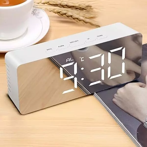 Zigdeal Digital Clock – Clear LED Display Alarm Function Desk & Bedside Use