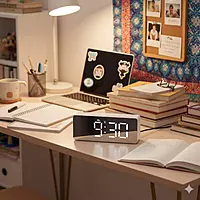 Zigdeal Digital Clock – Clear LED Display  Alarm Function  Desk & Bedside Use