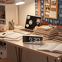 Zigdeal Digital Clock – Clear LED Display  Alarm Function  Desk & Bedside Use