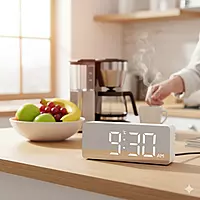 Zigdeal Digital Clock – Clear LED Display  Alarm Function  Desk & Bedside Use