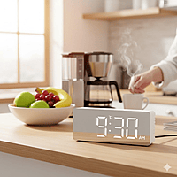 Zigdeal Digital Clock – Clear LED Display  Alarm Function  Desk & Bedside Use