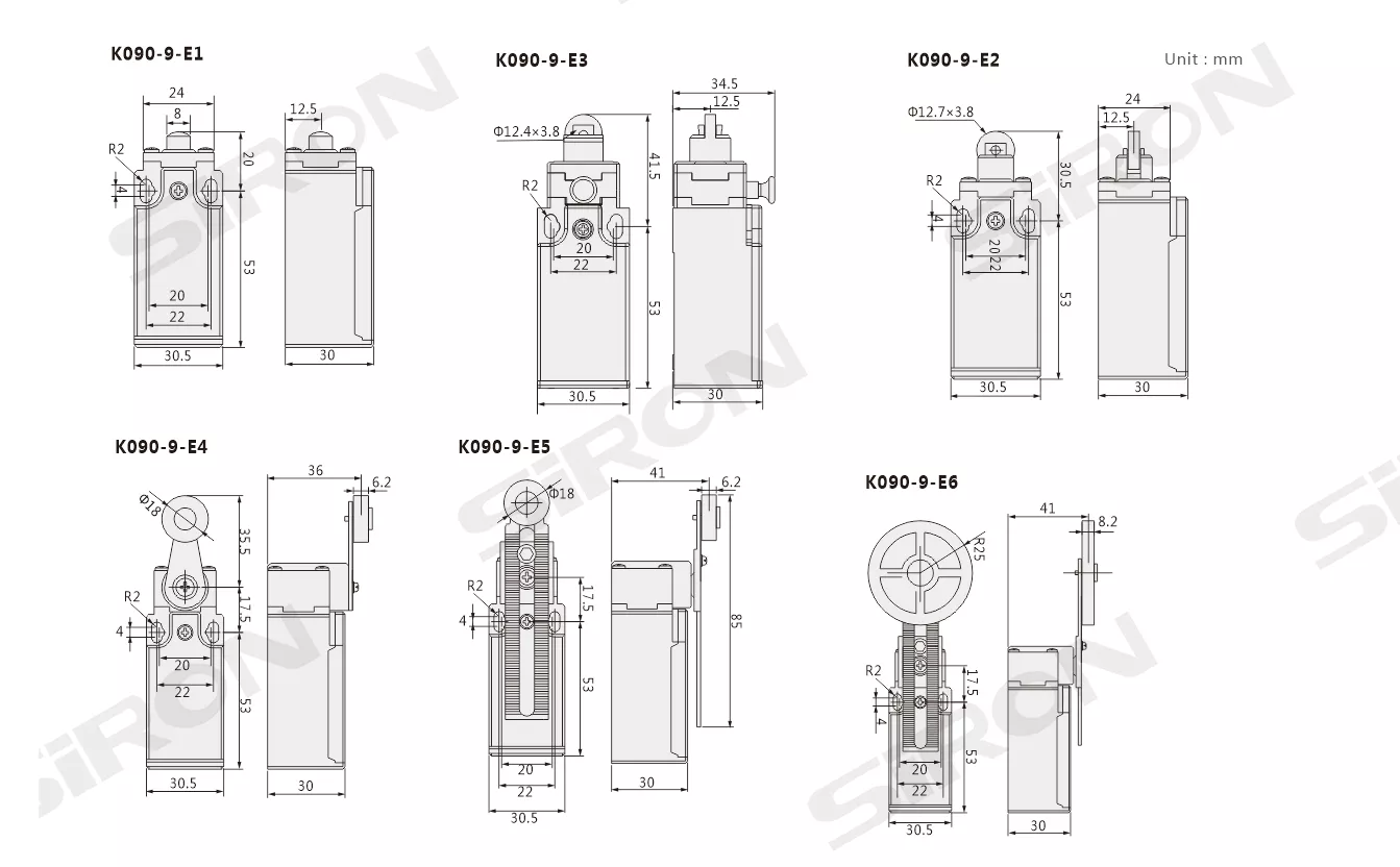 SiRON K090-9-E Series Travel Switch