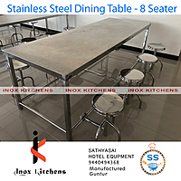 SS Dining Table 8 Seater Stool Type Foldable