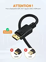 Display Port Male To VGA Male Cable