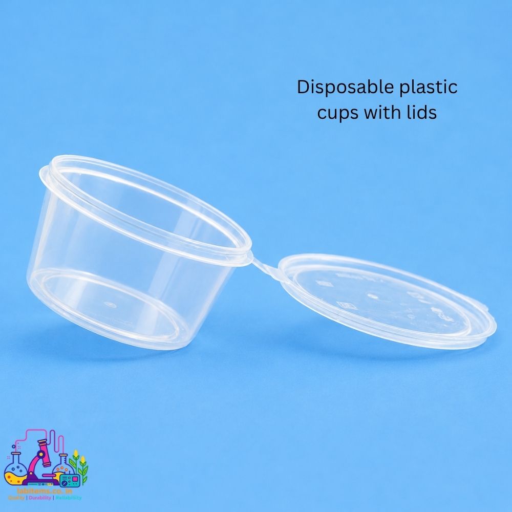 Disposable plastic cups with lids for insect bioassay pack of 10