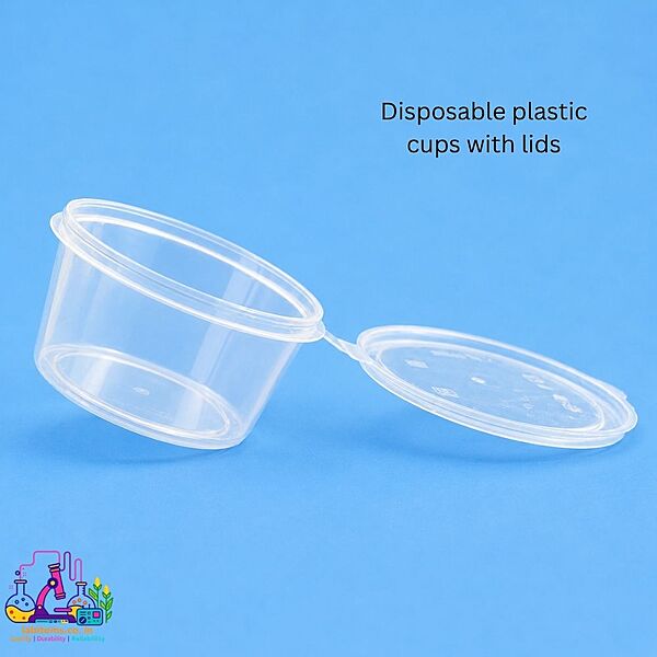 Disposable plastic cups with lids for insect bioassay pack of 10