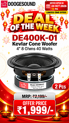 DE400K-01 Kevlar cone Woofer 4" 8Ohms 40 Watts (2 Pcs) DE400K-01 Kevlar cone Woofer 4" 8Ohms 40 Watts (2 Pcs)