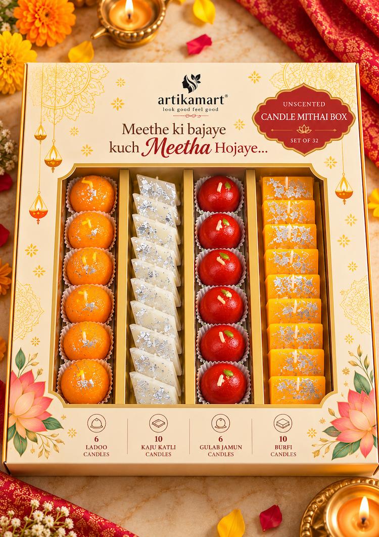Diwali Candle - Mithai Sweets - SWEET BOX - 32pc