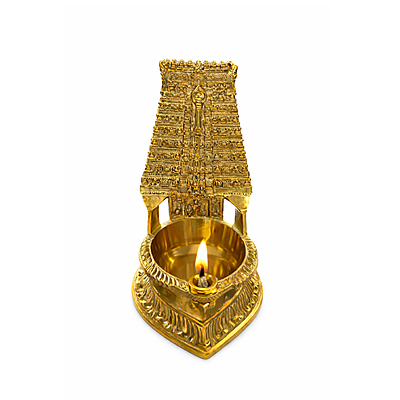 Brass Lord Murugan Temple Diya