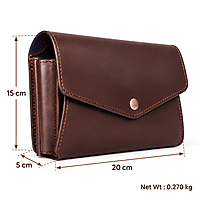 The Riviera Dual-Tone Leather Envelope Clutch – Espresso Brown
