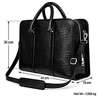 Sovereign Croc-Embossed Genuine Leather Executive Briefcase Laptop Bag