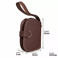 Nomad Handcrafted Genuine Leather Wristlet Wallet Rustic Dark Brown