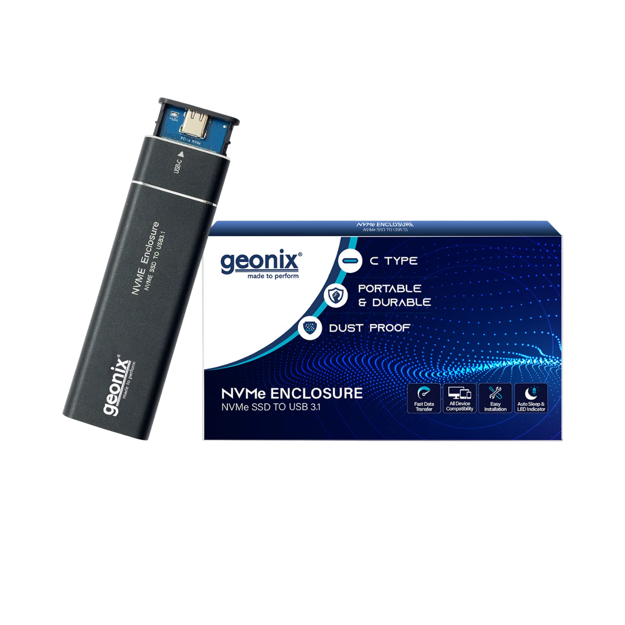 Geonix External NVMe SSD Enclosure, NVMe Enclosure