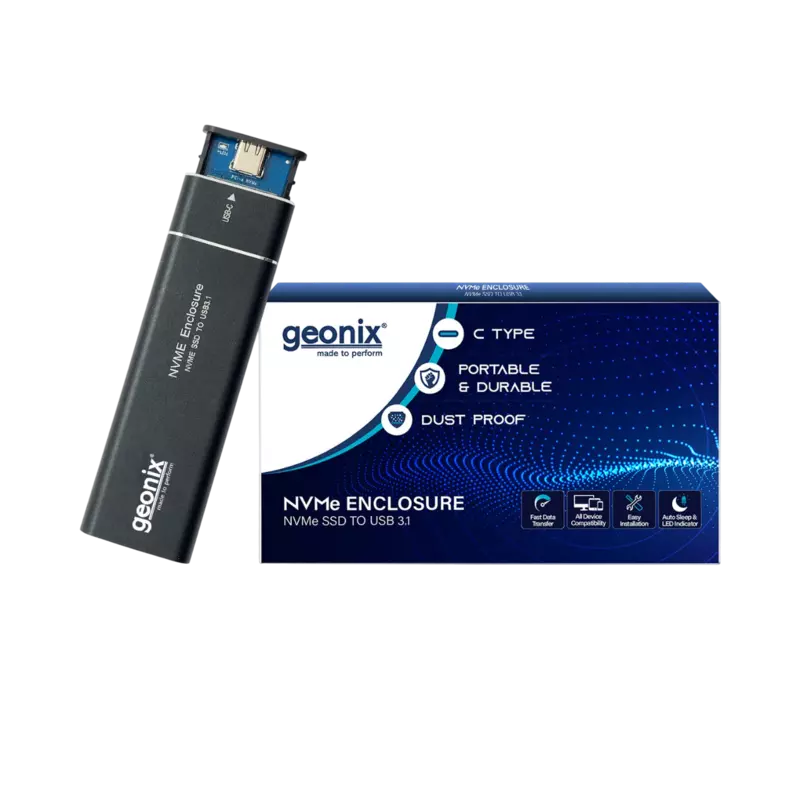 Geonix External NVMe SSD Enclosure, NVMe Enclosure