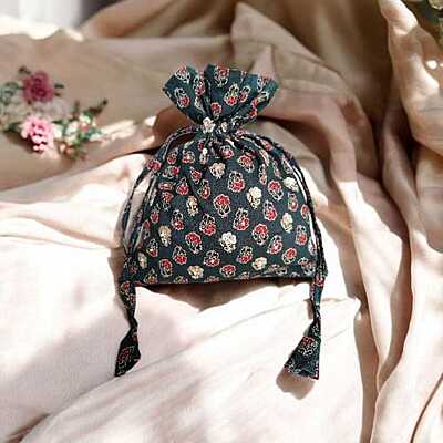 Zardozi Block Printed Potli Bag