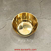 Pure Brass Embossed Flower Design Small Bowl Katori