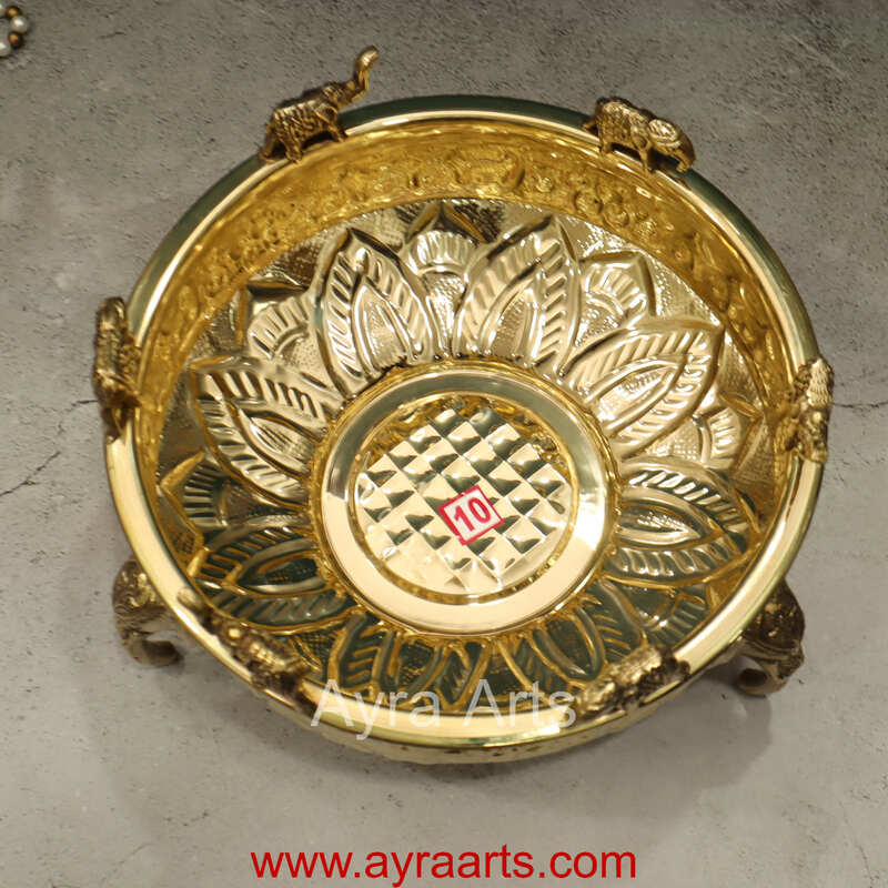 Brass Elephant Urli Bowl for Home Decoration