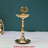Brass Peacock Standing Diya vilakku Small