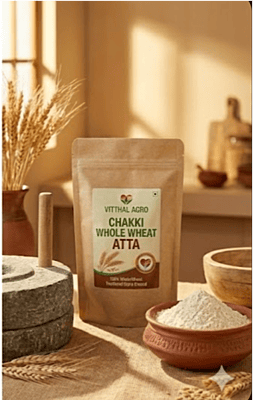 Vitthal 100% Whole Wheat Chakki Fresh Atta ( 5kg)