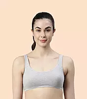 ENAMOR Low Impact Women's Cotton Everyday Sports Bra - All Day Comfort, Non Padded, Wirefree, High Coverage SBO6