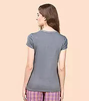 Enamor Essentials Womens Short Sleeve Crew Neck Slim Fit Stretch Cotton Tee - E047