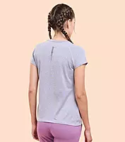 Enamor Athleisure Womens E089-Short Sleeve Scoop Neck Slim Active Graphic Tee