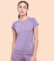 Enamor Athleisure Womens E089-Short Sleeve Scoop Neck Slim Active Graphic Tee