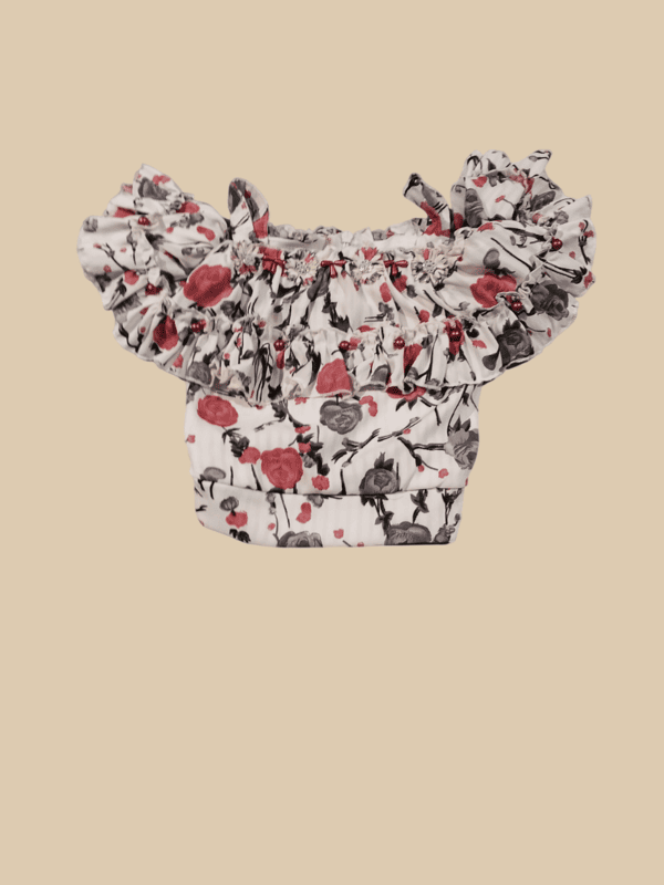 Floral Off-Shoulder Ruffle Top & Skirt Set for Baby Girls D.24.1039 B.1343