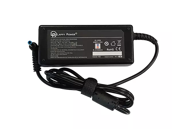 Lappy Power laptop Adapter compatible for HP (65W 3.33A 19.5V) Blue Pin - 4.5mm x 3.0mm Pin