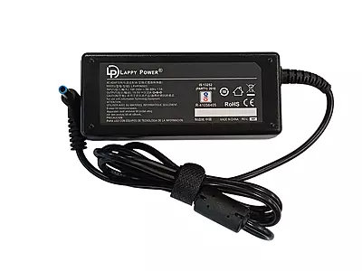 65W Laptop Adapter Compatible for HP Blue Pin (Power Cord Included)
