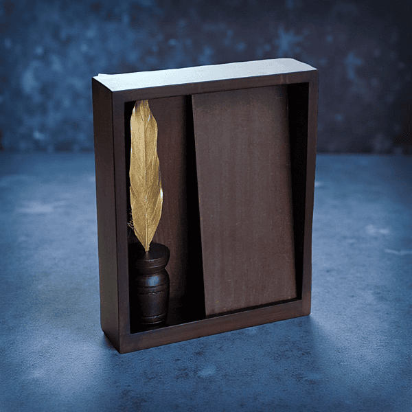 DSN-174 HANDICRAFT BOX WITH FEATHER 10"X 8"