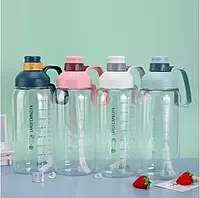 Motivational Water Bottle With a Straw and Handle