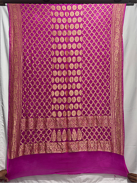 Kala Sanskruti All Over Pink Color Banarasi Georgette Bandhani Dupatta – 2.5 M – Elegant Traditional Wear Unique Dupatta for Women