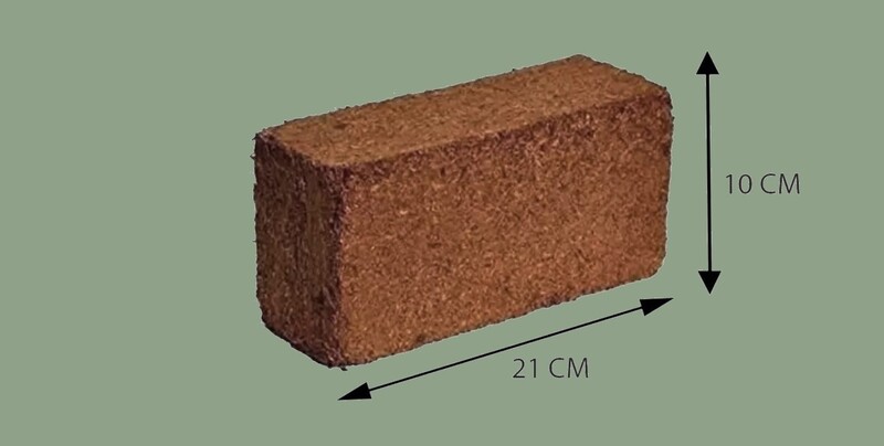 Coco Coir Briquettes | 650 g Compressed Coir Briquette | 10 × 21 cm