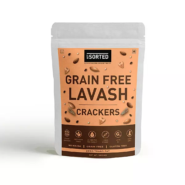 Lavash Crackers Grain Free 100 Gms