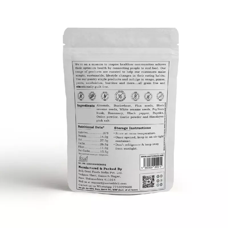 Lavash Crackers Grain Free 100 Gms