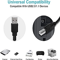 Champion USB Printer Cable, USB A Male to B Male For Canon, Dell, Epson, HP Printers and Scanners