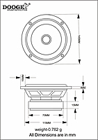 DE50M-01 Mid range 5.25" 4Ohms 30 Watts (2 Pcs)