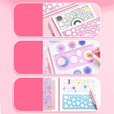 Kawaii Doodle Buddy Drawing Ruler Set of 7 + 1
