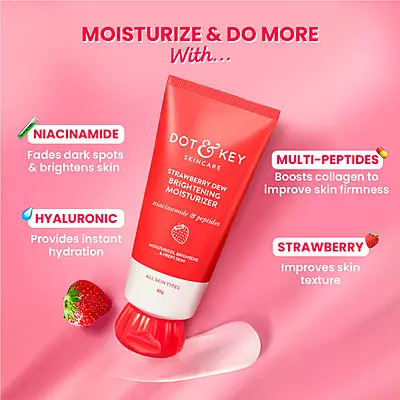 Dot & Key Strawberry Dew Brightening Moisturiser with Niacinamide & Peptides Dot & Key Strawberry Dew Brightening Moisturiser with Niacinamide & Peptides
