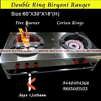 SS Biryani Double 5 Burner plus Corian Rings