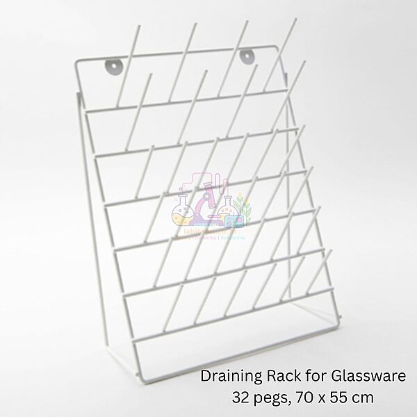 Draining Rack for Glassware -  32 pegs, 70 x 55 cm