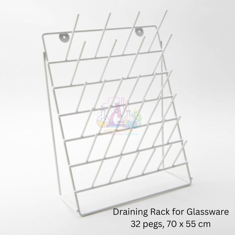 Draining Rack for Glassware - 32 pegs, 70 x 55 cm