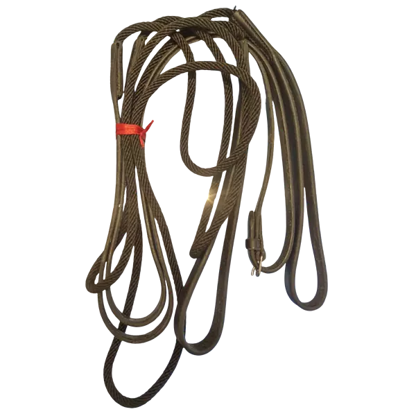 Draw Reins - with rope end Black / Synthetic