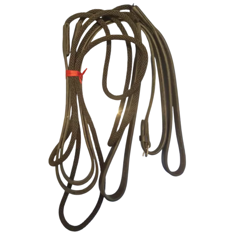 Draw Reins - with rope end Black / Synthetic