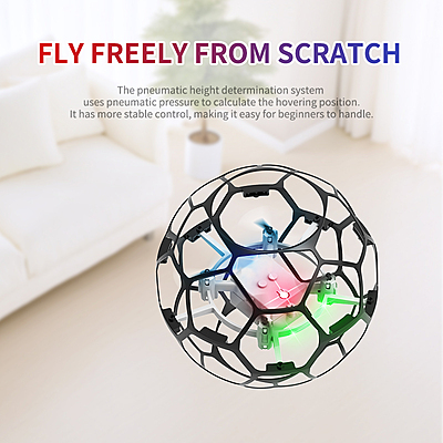 DWI Soccer M4 Toy Drone Kit 12.5cm | Football Style RC Quadcopter with LED Lights for Kids & Beginners