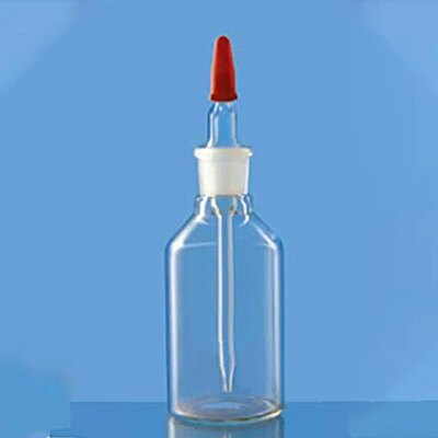 Dropping Bottle, T.K. Pattern Soda glass with grooved stopper