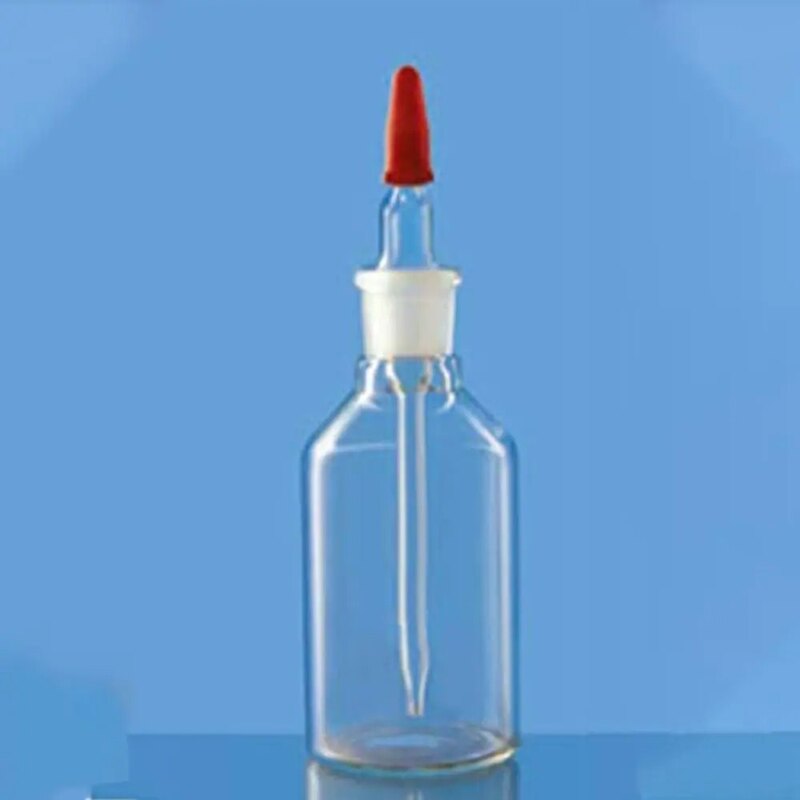 Dropping Bottle, T.K. Pattern Soda glass with grooved stopper